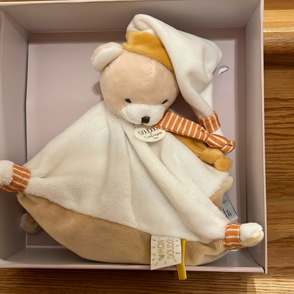 Doudou Et Compagnie Teddy Bear Comforter Soother Blankie Blanket New in …